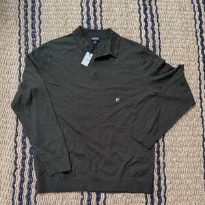 Express Men’s long sleeve collared Merino Wool. Size XL, moss green. NWT.